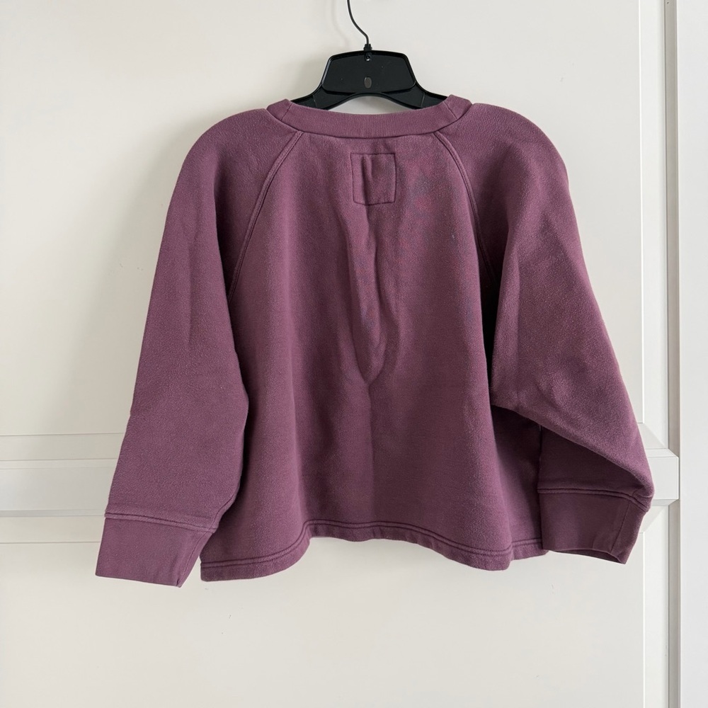 Madewell MWL Betterterry Henley Sweatshirt purple 41843 - Picture 6 of 12